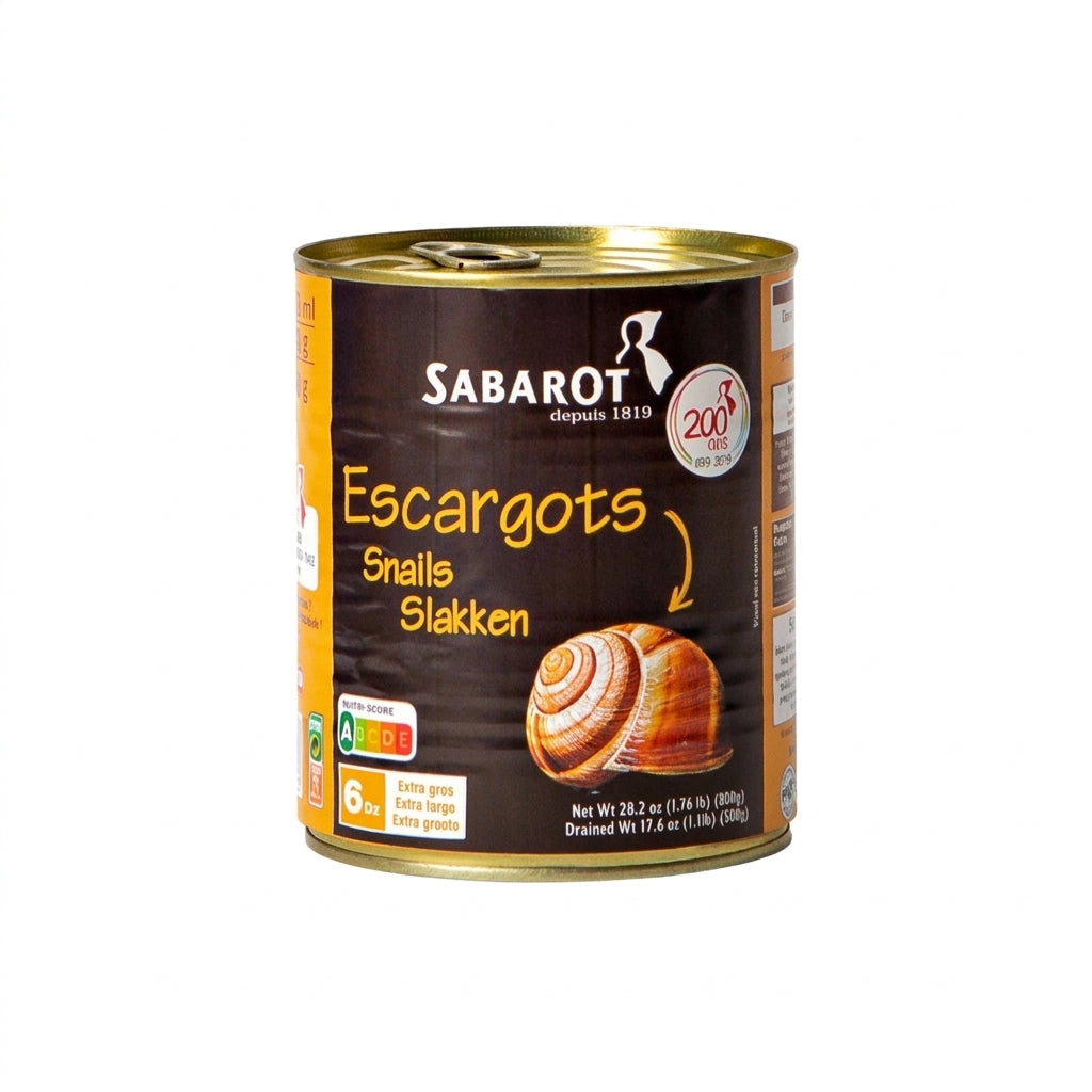 Sabarot Escargot Snails 28oz Tin, 72 ct | we are gourmet